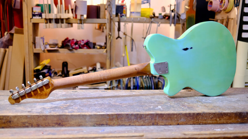 NCG Drifter - Aged Surf Green Over Black | Nottingham City Guitars